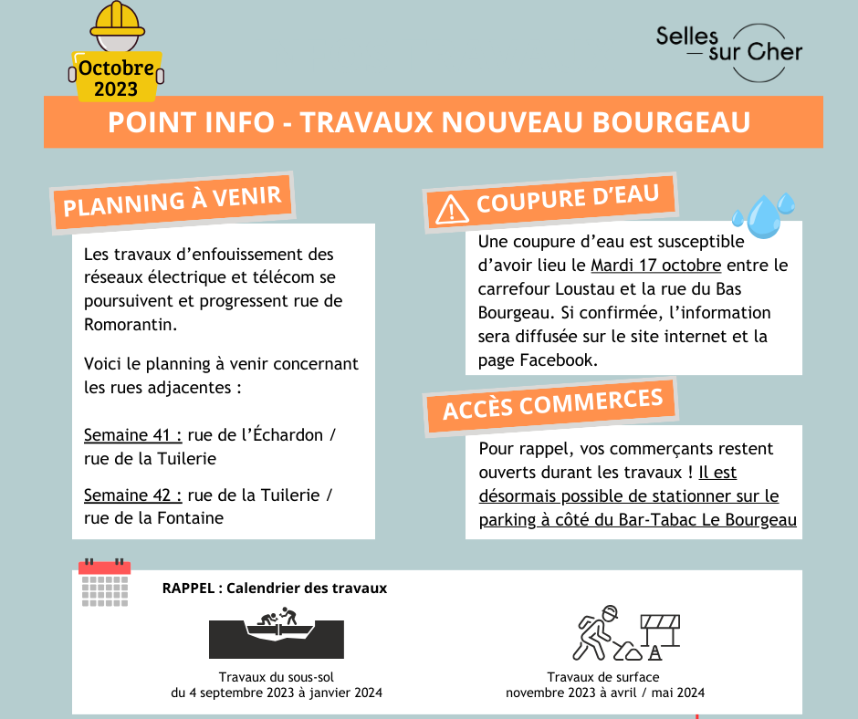 Infos travaux - Nouveau Bourgeau